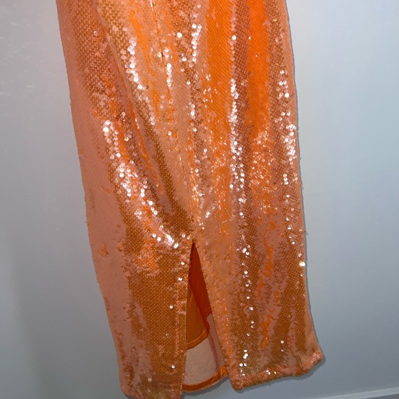 Caroline Constas Bright Orange High Neck Embellished Loud Luxury Maximalist NEW - Picture 11 of 13